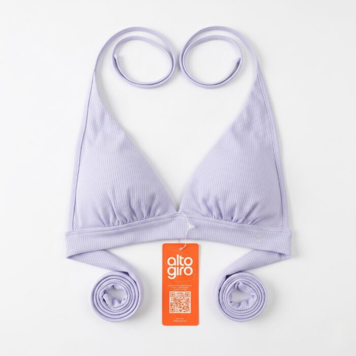 Top Fitness Alto Giro TN AG com Amarração nas Costas - Lilás Gelo