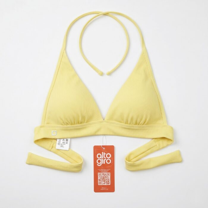 Top Fitness Alto Giro TN AG com Amarração nas Costas - Amarelo