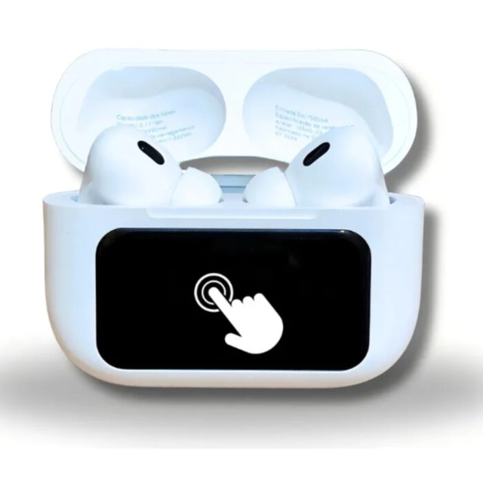 Fone de Ouvido TWS com Tela Touch Digital e Cancelamento de Ruído (ANC/ENC) – Bluetooth