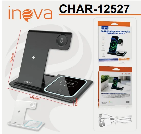 Carregador por Indução 3 em 1 CHAR12527 - Innova
