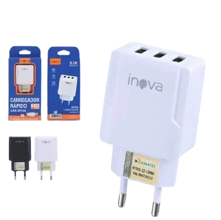 Fonte Carregador 3 USB 5.1A CAR9916F - Innova
