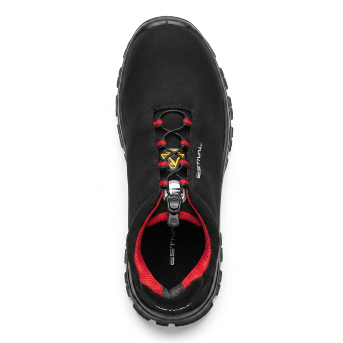 Sapato de Segurança Estival Energy Microfibra - Ultra Leve - CA 50.880 - Preto e Vermelho