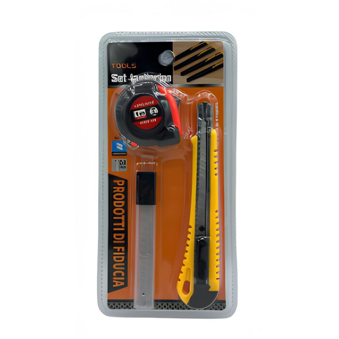 Kit Ferramentas 3 Peças (Estilete, Lâmina e Trena) - Madô