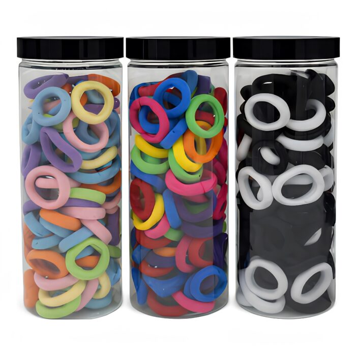 Conjunto 100 Elásticos de Cabelo Poliéster (Cores Variadas) - Madô