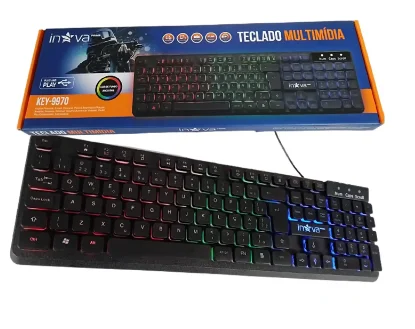 Teclado Com Fio com LED KEY9970 - Innova