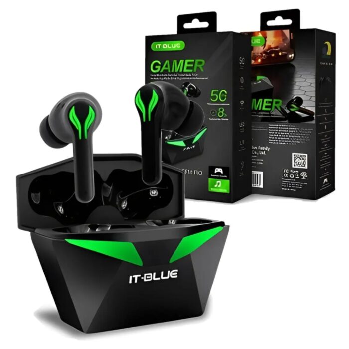 Fone de Ouvido Gamer It Blue LE-2406 Bluetooth 5.3 – Baixa Latência (50ms) e LED