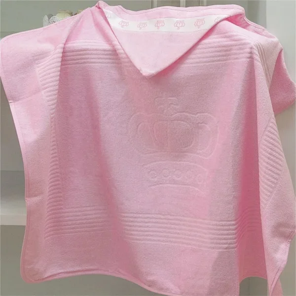 Toalha de Banho Bebê com Capuz Döhler Para Bordar - Rosa (90x70cm)