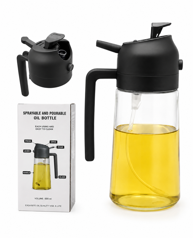 Galheteiro de Vidro com Dosador e Borrifador 450ml