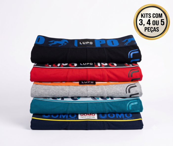 Kit Cuecas Boxer Masculina Premium Conforto (Cores Sortidas)