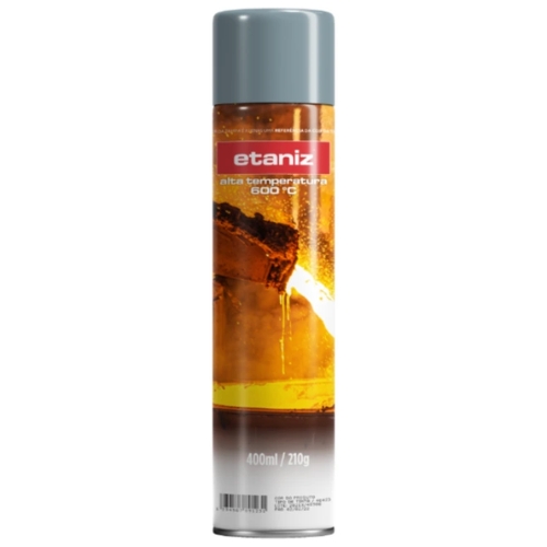 Tinta Spray Etaniz Alta Temperatura 600ºC 400ml - Prata
