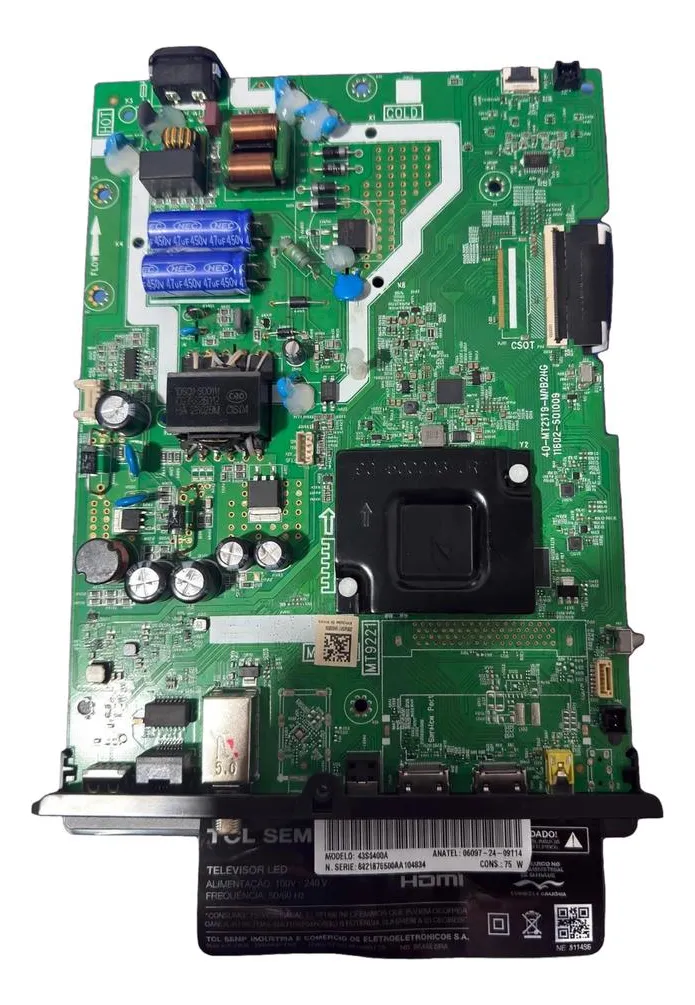 Placa Principal TV Semp TCL 43S5400A ID 1436 - Nova Original