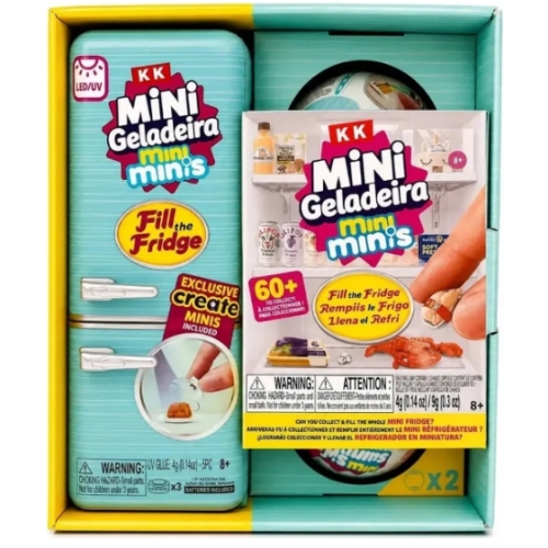 Kit Mini Geladeira com 2 Bolas Surpresa Mini Minis