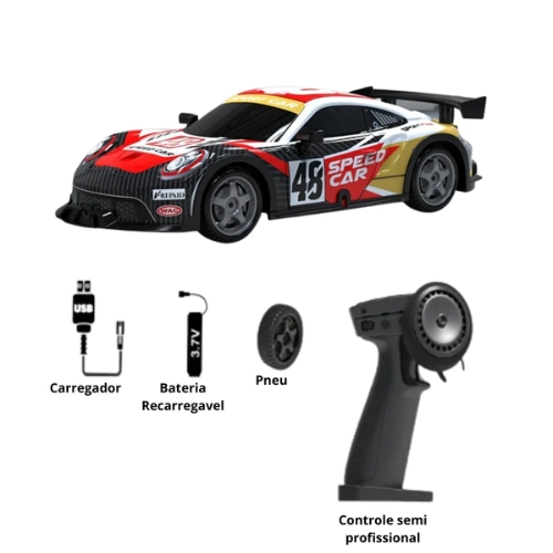 Carro Controle Remoto Porsche Drift Recarregável