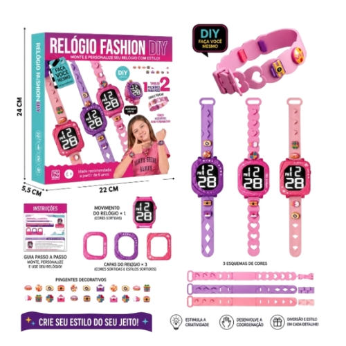 Relógio Fashion Digital Infantil DIY