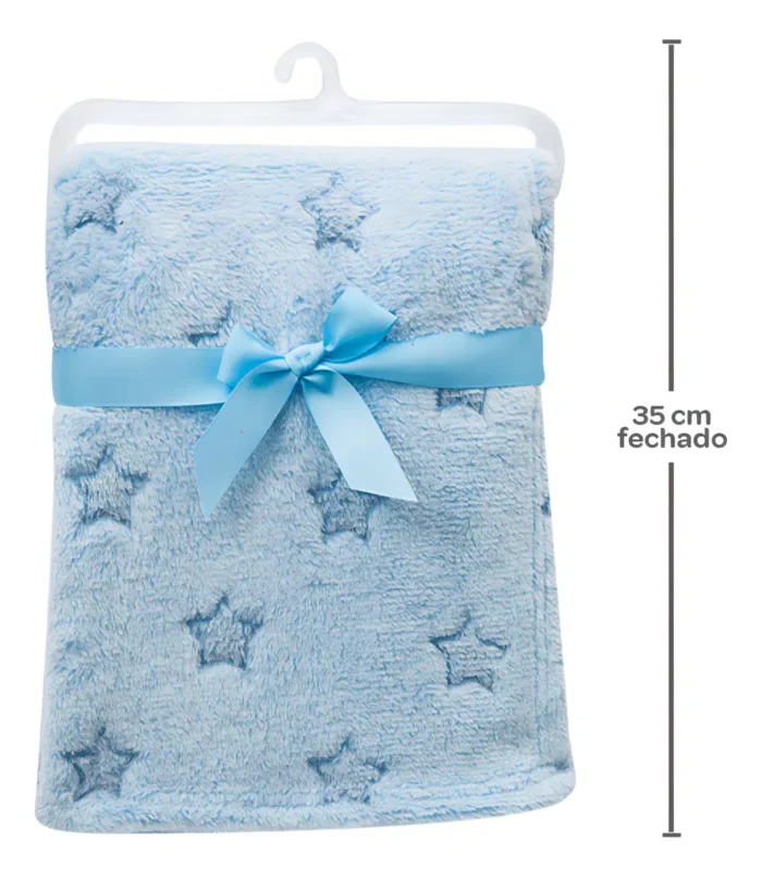 Cobertor Mantinha para Bebê Estrelinhas Antialérgico Buba – Azul