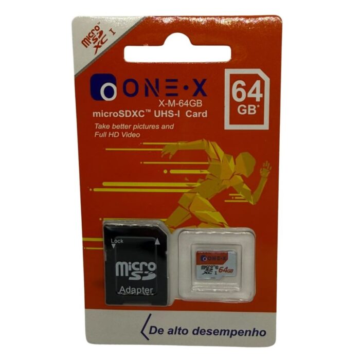 Cartão de Memória One-X 64GB microSDXC UHS-I Classe 10 + Adaptador